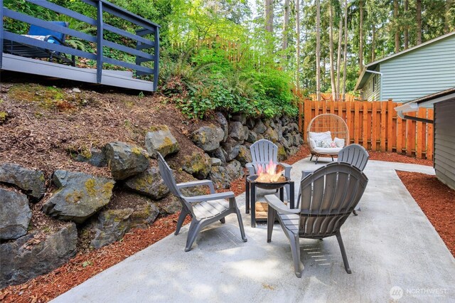 24222 92nd Ave W, Edmonds, WA 98020 - view of patio / terrace with an outdoor fire pit