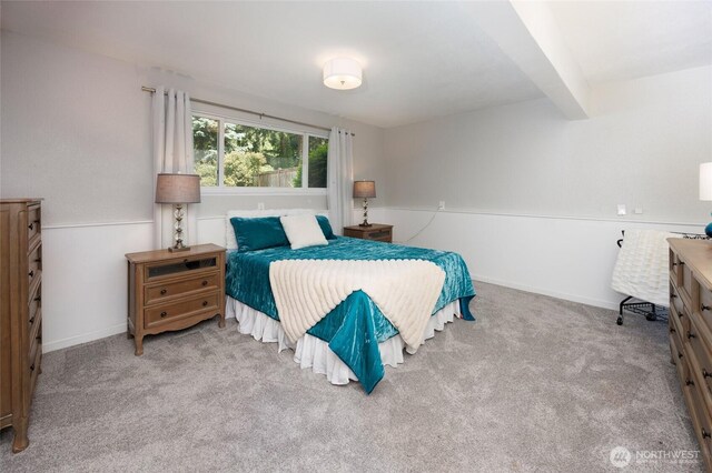 24222 92nd Ave W, Edmonds, WA 98020 - carpeted bedroom featuring beam ceiling and baseboards