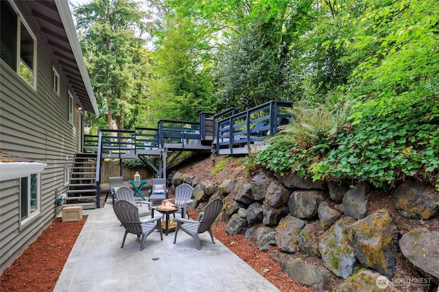 24222 92nd Ave W, Edmonds, WA 98020 - view of patio featuring stairs and a wooden deck