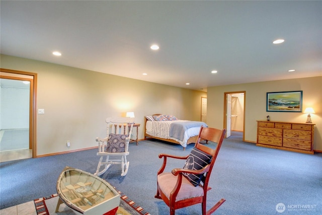 362 N Sunrise Blvd, Camano Island, WA 98282 - bedroom featuring recessed lighting, carpet, and baseboards