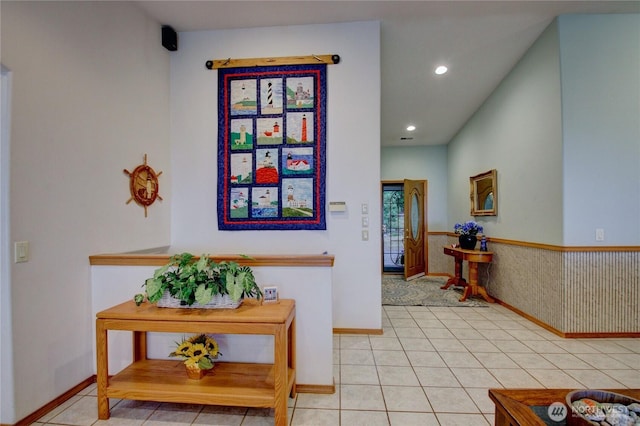 362 N Sunrise Blvd, Camano Island, WA 98282 - corridor with recessed lighting, baseboards, and light tile patterned floors