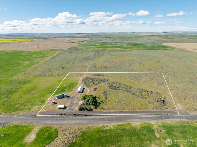 overview of rural landscape featuring property boundaries highlighted