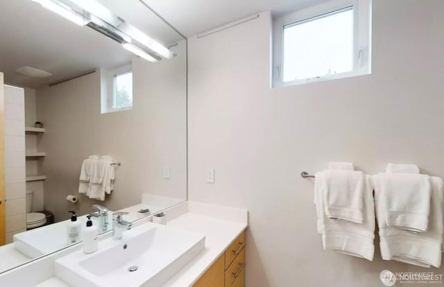 bathroom featuring toilet and vanity