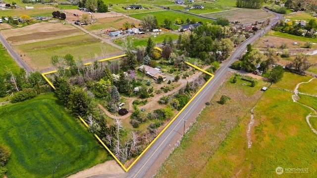1410 Stone Rd, Yakima, WA 98908 - aerial view of property's location featuring property parcel outlined and rural landscape