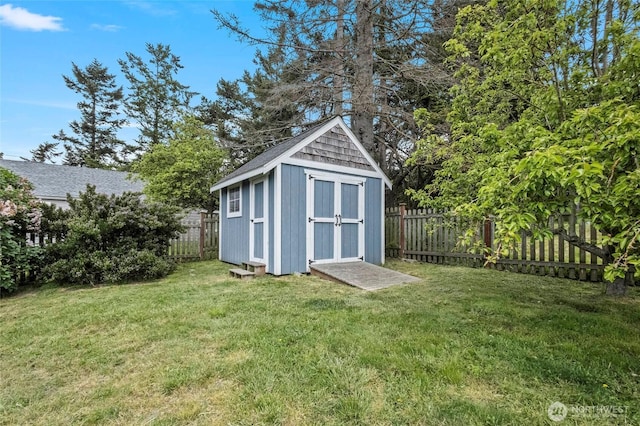 view of shed
