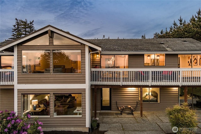 rear view of house with a patio