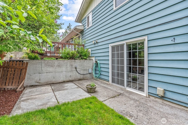 view of patio / terrace featuring a wooden deck