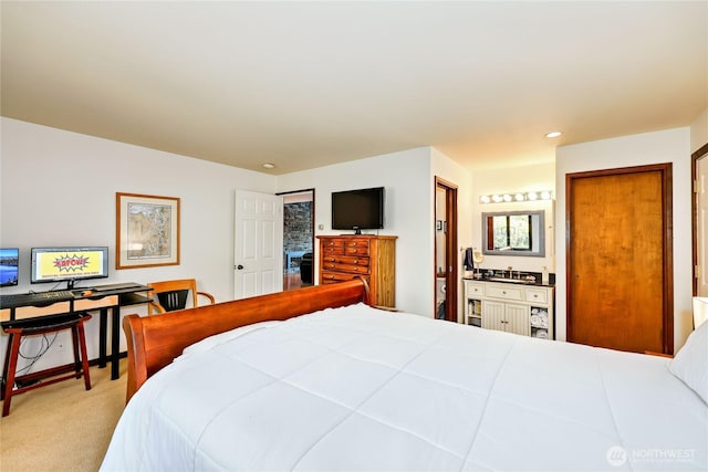 10 Olympic Pl Unit 10, Port Ludlow, WA 98365 - carpeted bedroom featuring recessed lighting and ensuite bath