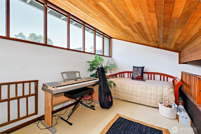 10 Olympic Pl Unit 10, Port Ludlow, WA 98365 - carpeted bedroom with wood ceiling