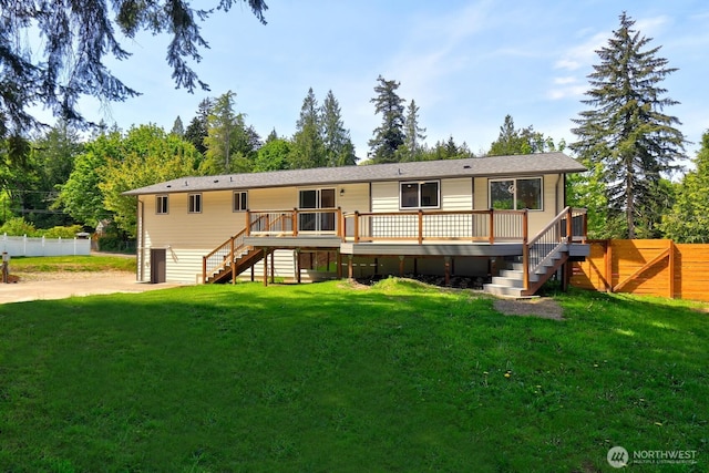 9630 SE Driftwood Dr, Port Orchard, WA 98367 - back of house featuring stairs and a wooden deck
