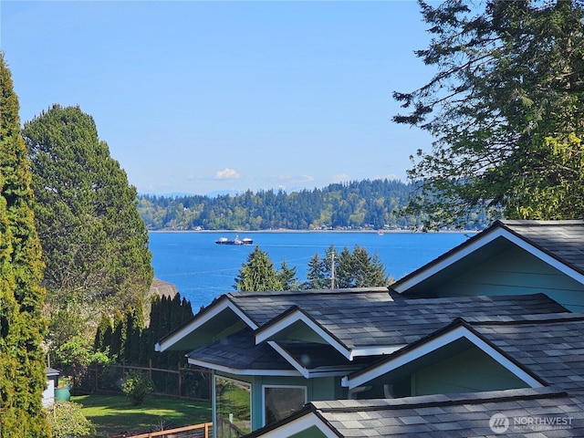 9630 SE Driftwood Dr, Port Orchard, WA 98367 - water view with a forest and fence
