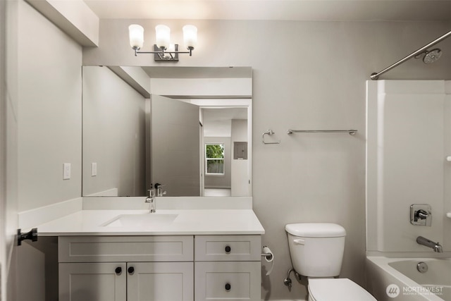 5126 S Creston St, Seattle, WA 98178 - bathroom with toilet, vanity, and washtub / shower combination