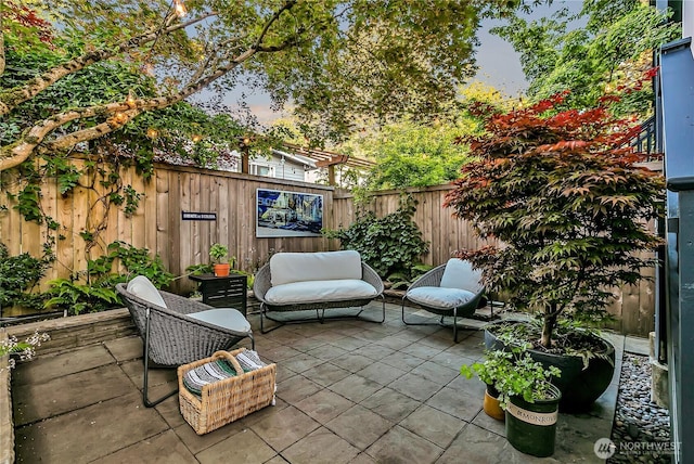 view of patio with a fenced backyard