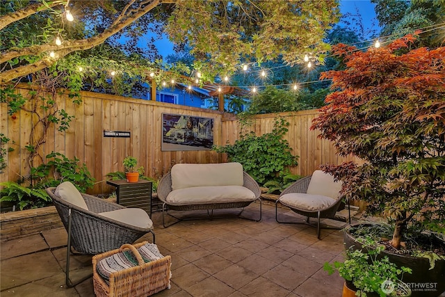 view of patio with fence