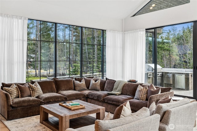1501 Kokanee Loop, Cle Elum, WA 98922 - living room with high vaulted ceiling and wood finished floors