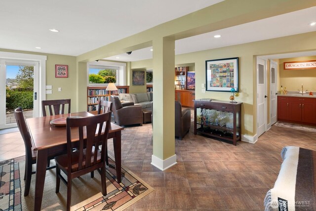 1712 Arch Ave SW, Seattle, WA 98116 - dining space featuring recessed lighting and baseboards