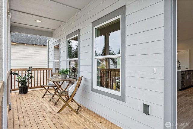 11 E Compass Ln, Allyn, WA 98524 - wooden terrace featuring a porch
