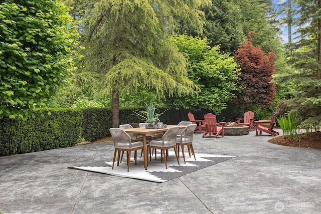 12916 318th Ave NE, Duvall, WA 98019 - view of patio featuring an outdoor fire pit and outdoor dining area