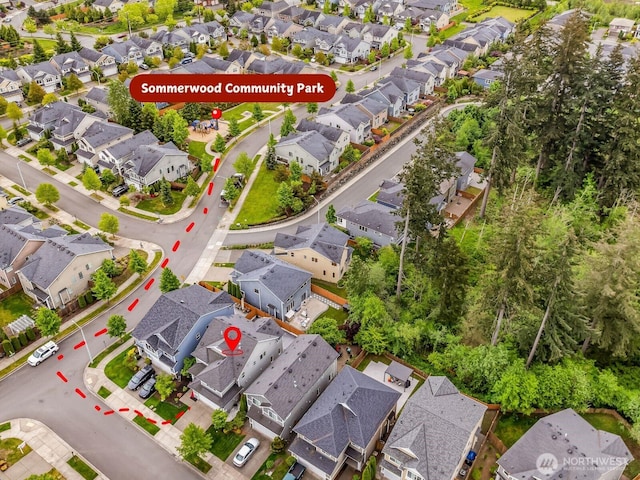 aerial perspective of suburban area