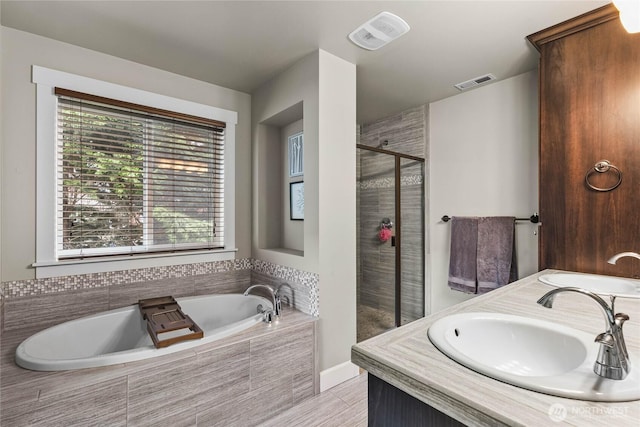 6410 83rd Avenue Ct W, University Place, WA 98467 - full bath featuring a garden tub, a shower stall, and double vanity