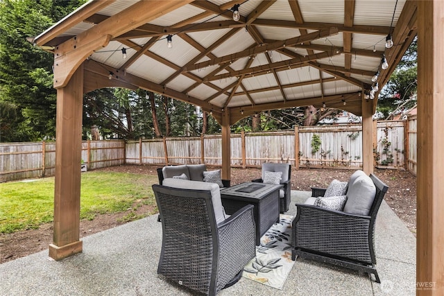6410 83rd Avenue Ct W, University Place, WA 98467 - view of patio with a gazebo and an outdoor living space