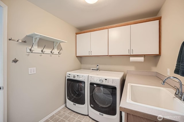 922 Chelan Ave NE, Renton, WA 98059 - laundry area with cabinet space, washing machine and clothes dryer, and baseboards
