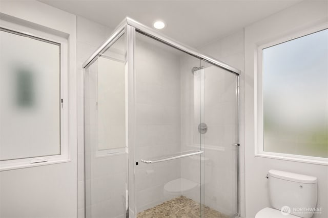 919 N 103rd St Unit A, Seattle, WA 98133 - bathroom with toilet and a shower stall