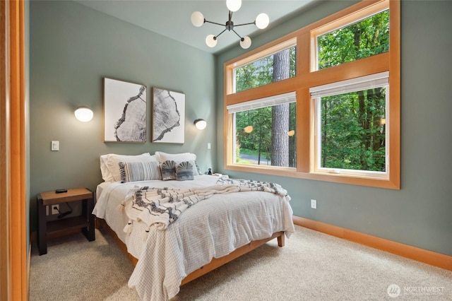 7467 Canyon View Dr, Deming, WA 98244 - bedroom featuring a chandelier and carpet