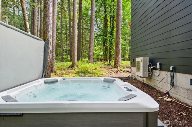 7467 Canyon View Dr, Deming, WA 98244 - view of patio with a hot tub and ac unit