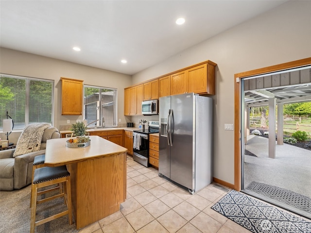 28235 SE 268th St, Ravensdale, WA 98051 - kitchen with stainless steel appliances, a sink, open floor plan, recessed lighting, and light countertops