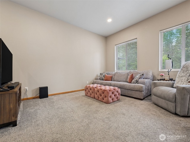 28235 SE 268th St, Ravensdale, WA 98051 - carpeted living room featuring baseboards and recessed lighting