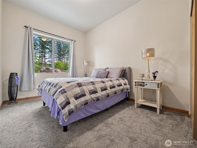 28235 SE 268th St, Ravensdale, WA 98051 - carpeted bedroom featuring baseboards and vaulted ceiling