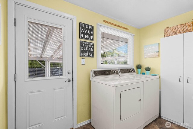 5502 N 21st St, Tacoma, WA 98406 - washroom featuring washing machine and dryer and baseboards