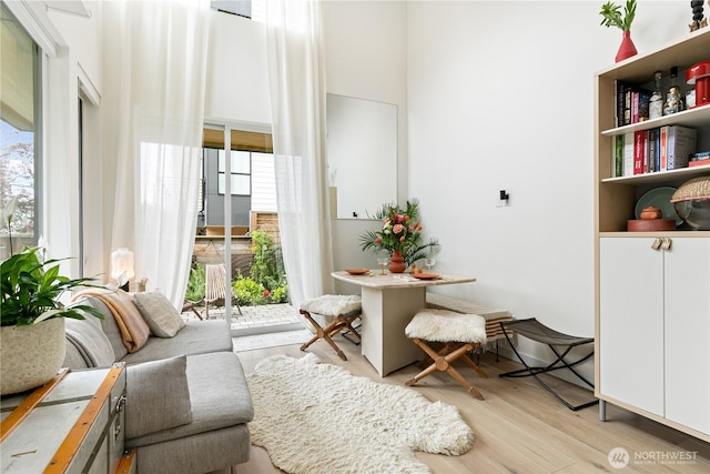 916NW 56th St Unit G, Seattle, WA 98107 - living area with plenty of natural light and light wood-style floors