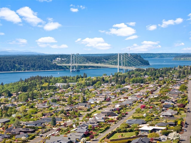 7618 19th St W, Tacoma, WA 98466 - aerial view of residential area featuring a notable bridge and a large body of water