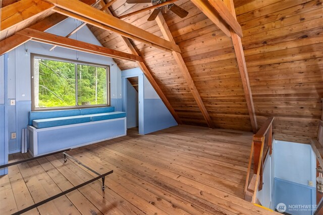 140 Sunstone Rd, Packwood, WA 98361 - bonus room with wood-type flooring, ceiling fan, and wooden ceiling