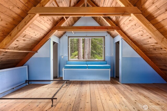 140 Sunstone Rd, Packwood, WA 98361 - bonus room featuring hardwood / wood-style flooring and wood ceiling