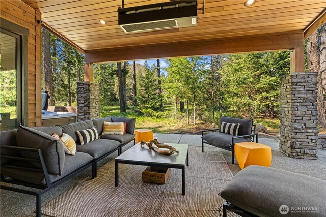 1591 Coal Mine Way, Cle Elum, WA 98922 - view of patio / terrace with an outdoor hangout area and view of scattered trees
