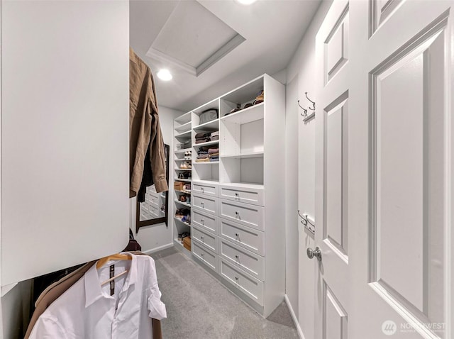 19852 NE 124th Pl, Woodinville, WA 98077 - walk in closet featuring carpet floors and attic access