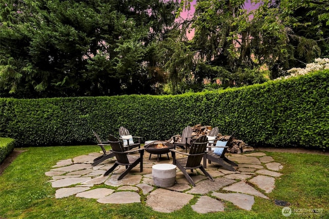 19852 NE 124th Pl, Woodinville, WA 98077 - view of patio with an outdoor fire pit