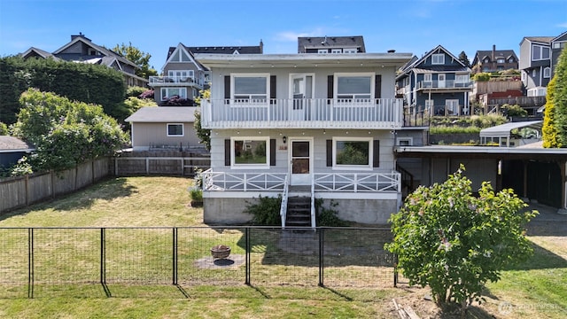3510 N Puget Sound Ave, Tacoma, WA 98407 - back of property with a balcony and a residential view