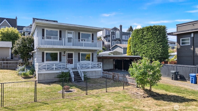 3510 N Puget Sound Ave, Tacoma, WA 98407 - view of front of property featuring a balcony, a residential view, and a porch