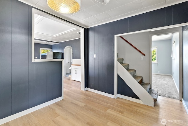 3510 N Puget Sound Ave, Tacoma, WA 98407 - stairway featuring wood finished floors and baseboards