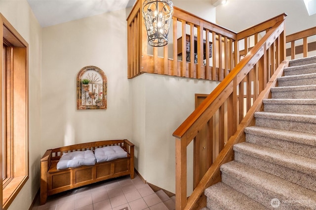 6206 SW Tiger Tail Dr, Olympia, WA 98512 - staircase featuring tile patterned floors