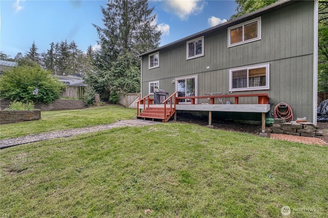 20282 NW Cedar Ln, Poulsbo, WA 98370 - rear view of property with a wooden deck