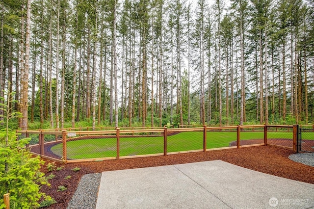 43268 SE 145th Pl, North Bend, WA 98045 - view of yard with a patio and a wooded view