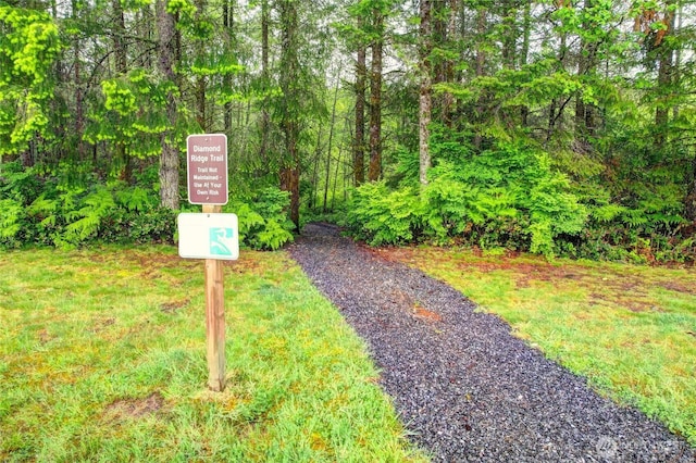 exterior view of a wooded view