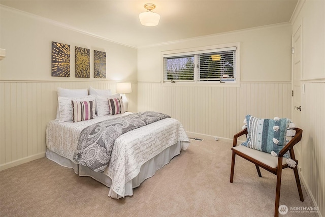 2249 78th Ave SE, Mercer Island, WA 98040 - bedroom with wainscoting, carpet, and crown molding