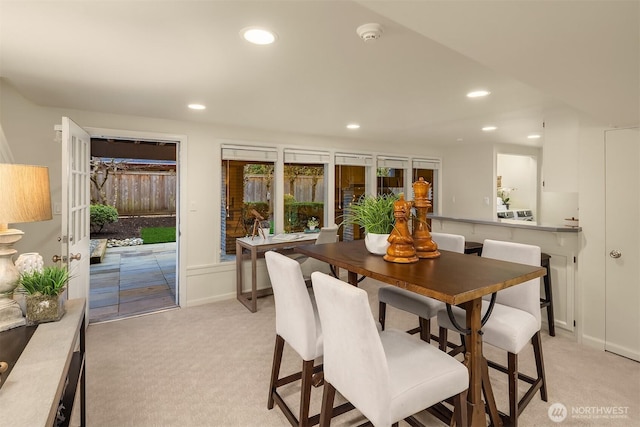2249 78th Ave SE, Mercer Island, WA 98040 - dining area featuring light colored carpet and recessed lighting