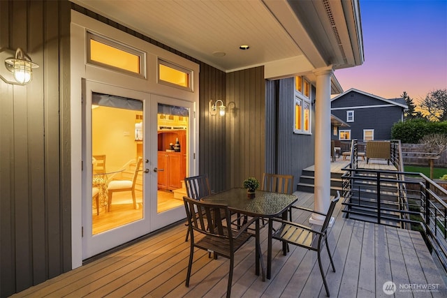 2249 78th Ave SE, Mercer Island, WA 98040 - wooden deck with outdoor dining area and french doors